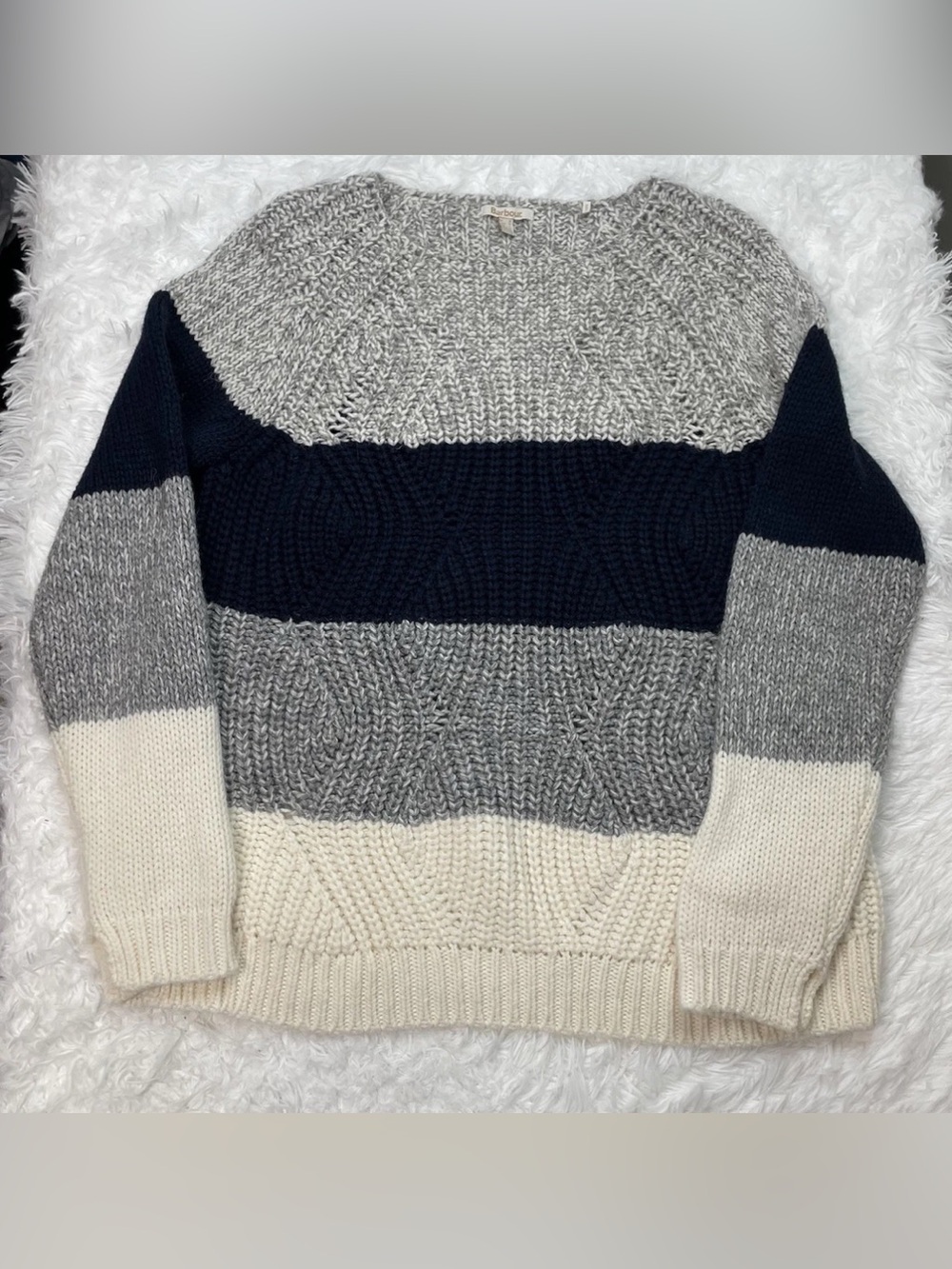 Barbour Womens Size 12 Heavyweight Knit Sweater Alpaca Wool Quiet Luxury Italy